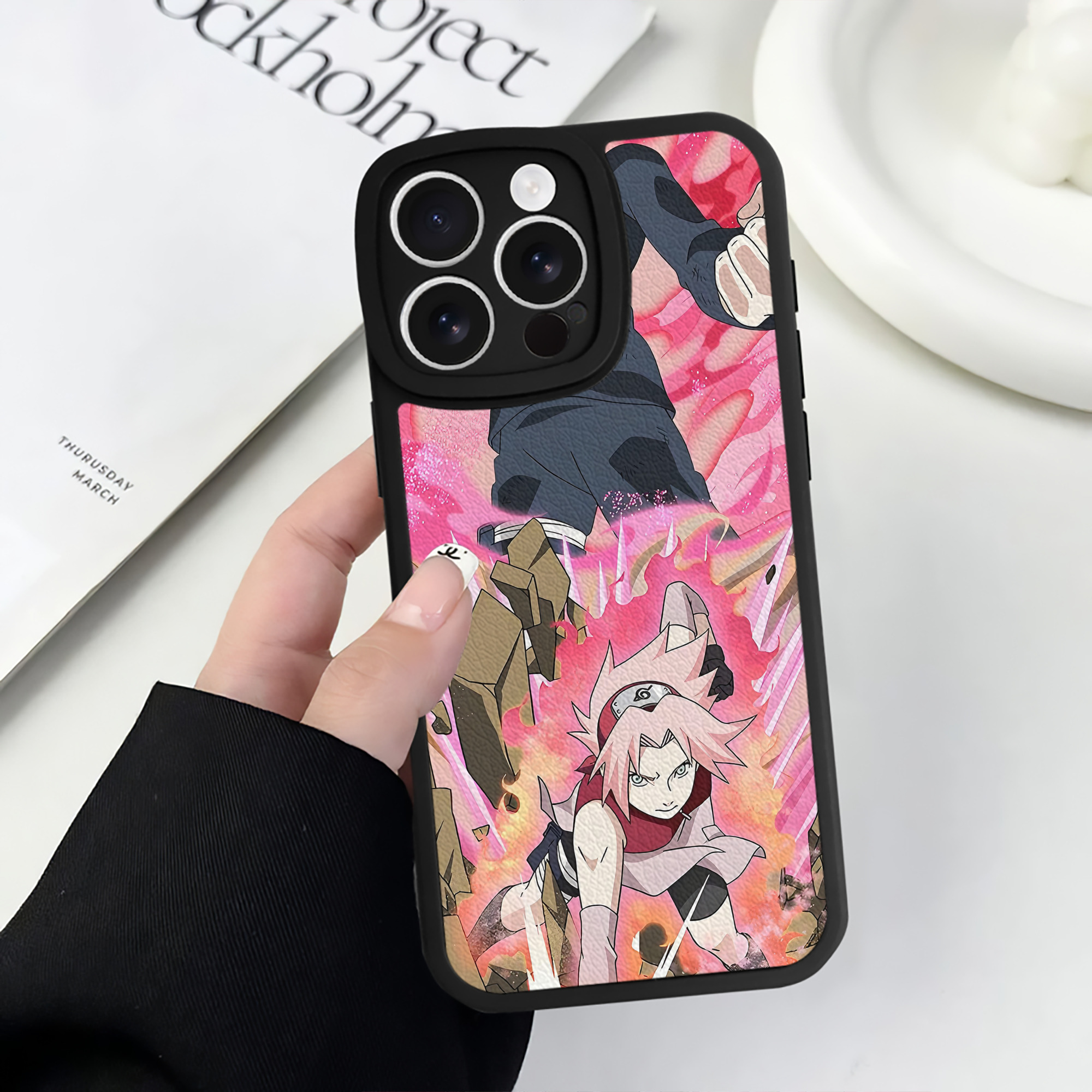 （画像用） NARUTO -ナルト- NARUTO -ナルト- 疾風伝 【iPhone 16シリーズ対応】シリコンスマホケース（レザー調） 材質：シリコン